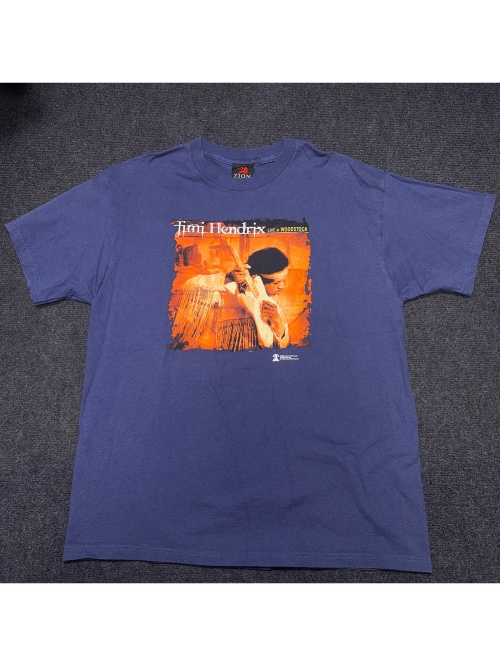 Jimi Hendrix Experience T Shirt XL Blue Zion Rock Guitar Tee
